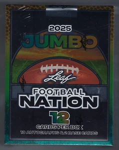 2025 Leaf Nation Football Factory Sealed Jumbo Box - Picture 1 of 1
