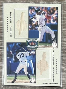 2003 Fleer Splendid Splinters #DJ-AS Derek Jeter Alfonso Soriano Bat Relics #/99 - Picture 1 of 2