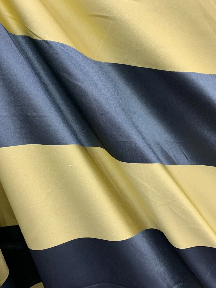 Tela para cortinas de tapicería brocado a rayas verde azulado oscuro dorado claro (54 pulgadas) Vendido por Foto 1 de 4