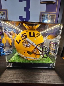 Helmet Display Case Full Size Acrylic Mirrored Turf & LED Light Riddell Football - Picture 1 of 11