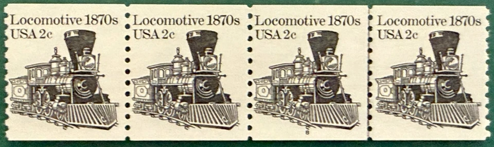 US Scott 1897A Locomotive, PNC 8 Strip of Four, MNH, Very Fine - Image 1 of 1