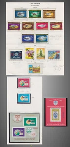 1959-1965 COLOMBIA SMALL LOT AIR POST NH FEW USED SCT.C355 C468-C480  - Picture 1 of 1