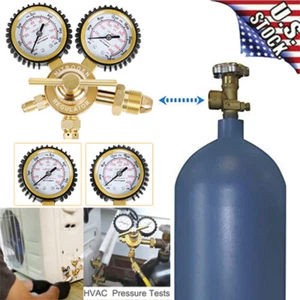 Nitrogen Regulator 0-800PSI Delivery Pressure Brass CGA580 Inlet Tank Threads US - Picture 1 of 12