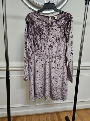 Vestido Mossimo Mujer Terciopelo Púrpura Manga Larga XL Caprichoso Terciopelo Sensación Y2K Foto 1 de 4