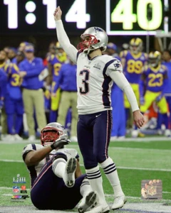 STEPHEN GOSTKOWSKI Field Goal SUPER BOWL LIII 8x10 Photo NEW ENGLAND PATRIOTS - Picture 1 of 1