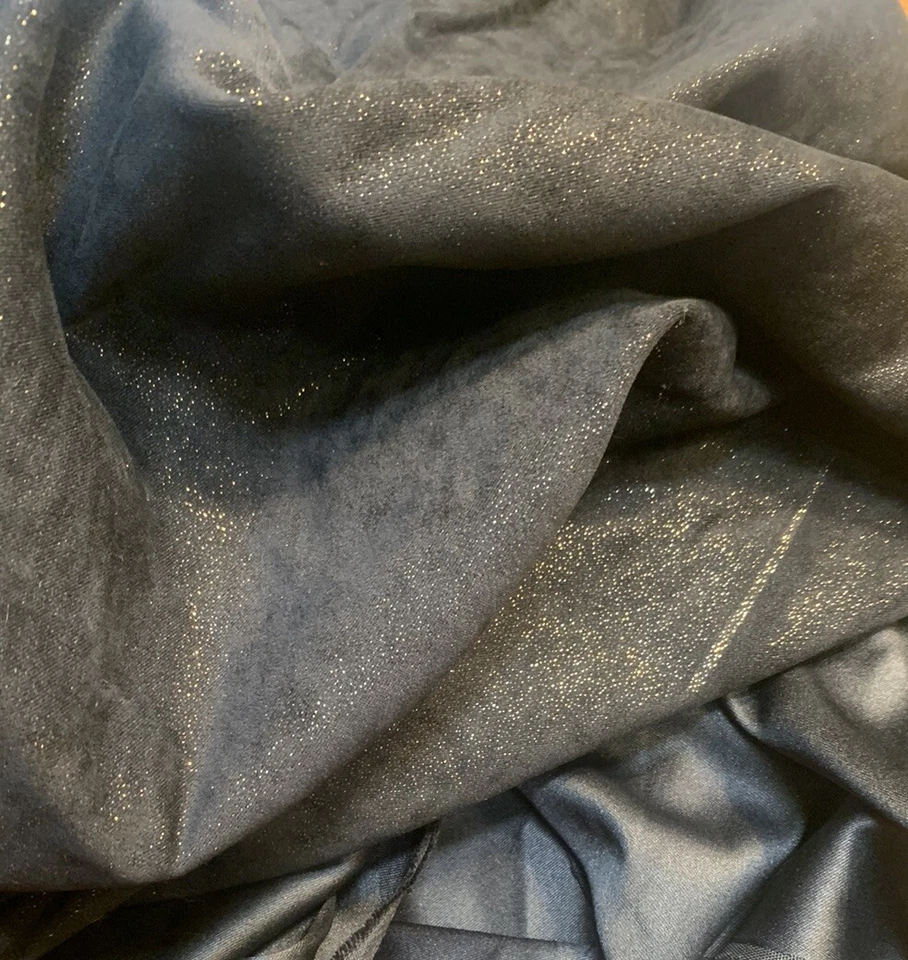 Remnant  - Beautiful Faux  Suede Gold Sparkle Satin Back Fabric - Image 1 of 1