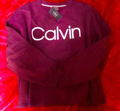 Moletom Calvin Klein feminino semi-cortado ombro caído forrado de lã tamanho G - Imagem 1 de 4