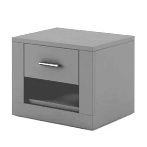 Brand New Modern Bedroom ARTI Bedside Cabinet in Grey Matt 1 drawer - Picture 1 of 2