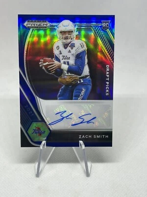 2021 Panini Prizm Draft Picks Blue /149 Zach Smith #DPA-ZSM Rookie Auto RC - Image 1 of 3