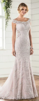 Essense of Australia  Wedding Dress 8-12 Ivory Sexy Illusion Sparkle Sequins - Image 1 of 4