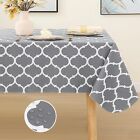 Rectangle Tablecloth, Waterproof Vinyl Tablecloths with Flannel 60"x84" Grey