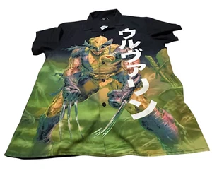 Wolverine Marvel Button Up Hemd Herren M Grafikdruck Khanki MCU Kurzarm - Bild 1 von 8