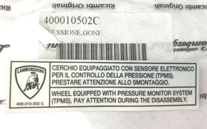Lamborghini 400010502C TPMS Label Decal New OEM - Picture 1 of 2
