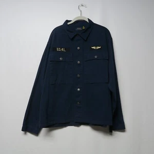 POLO RALPH LAUREN 13 STARS HBT SHIRT Air Force LNAVY Bomber Button Up Military - Picture 1 of 16