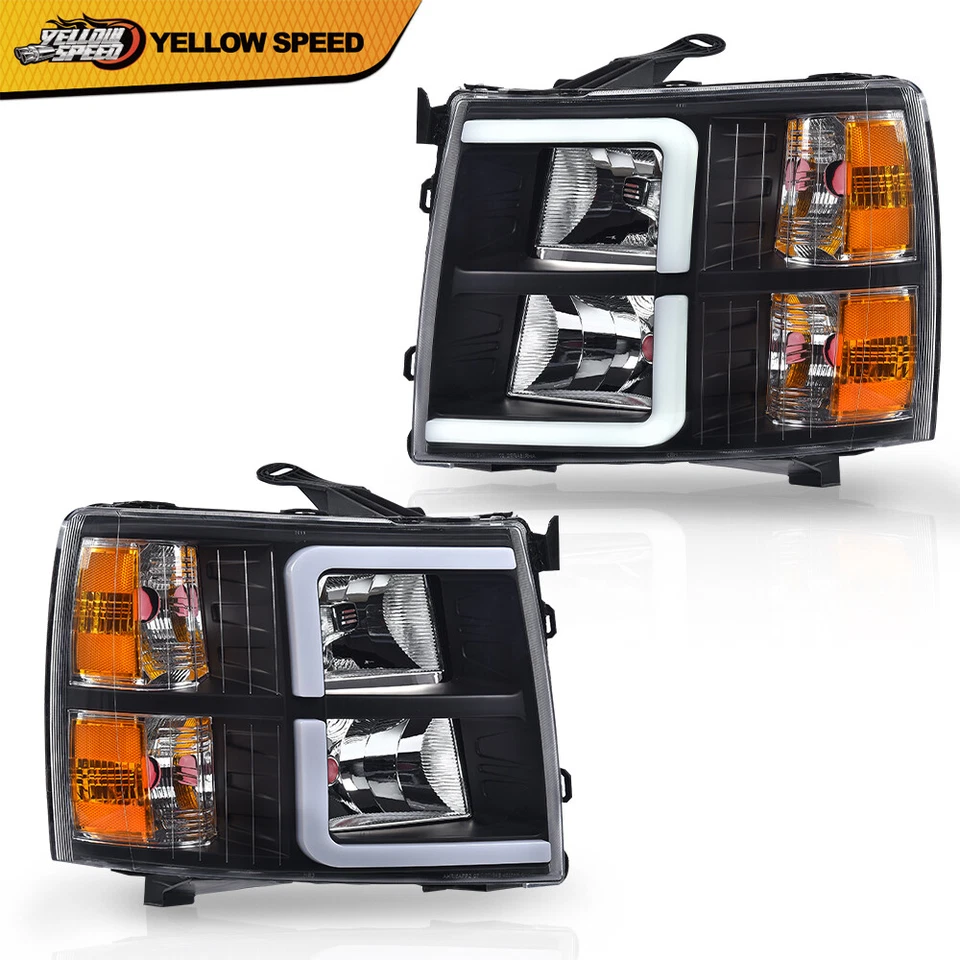 Faros de tubo LED DRL para Chevy Silverado 2007-2013 izquierda+derecha Foto 1 de 4