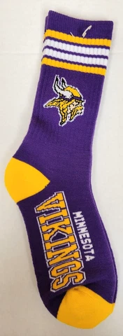NFL Minnesota Vikings Men's Socks, New (4-STRIPE DUECE) Cover