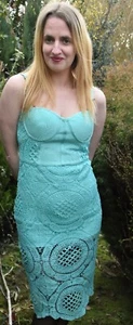 SCARLETT D PALE GREEN LINED LACE OCCASION DRESS SIZE 12 BNWT - Picture 1 of 9