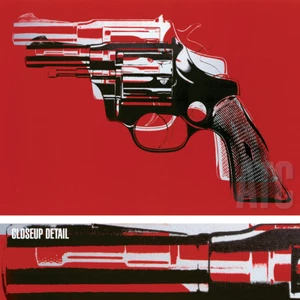 40W"x30H" GUNS, 1982 by ANDY WARHOL - FIREARM CONTROL WEAPON CHOICES of CANVAS - Picture 1 of 9