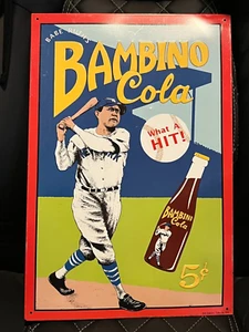Babe Ruth Bambino Cola New York Yankees Metal Tin Sign 17 x 11 - Picture 1 of 1