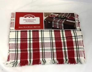 Holiday time table runner Red Green Plaid - Picture 1 of 2