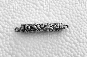 Swirl Scroll Bar Shaped .925 Sterling Silver 1 Loop Box Clasp - Picture 1 of 3