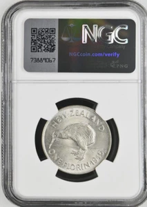 New Zealand - 1946 - Florin - KM10 - NGC MS63 - 6863982-022 - Picture 1 of 2