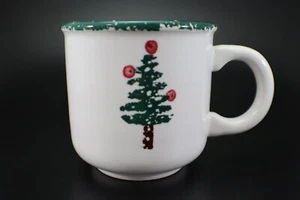 Furio Christmas Tree COFFEE MUG Green Sponge Rim Italy - Picture 1 of 9