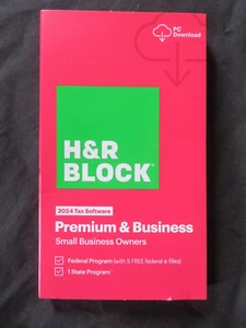 2024 H & R Block Premium & Business Small Business Software FAST AUTH DOWNLOAD - Picture 1 of 2