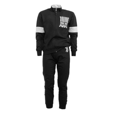 Pigiama Tuta uomo F.C. Juventus ufficiale Invernale Felpa JU14098 Nero Y114