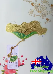 Nuevo Marcador de Metal Coche Colgante Libro de Regalo Marcador Hoja de Loto Planta - Imagen 1 de 3