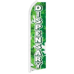 Dispensary Swooper Advertising Marijuana Banner Flag for Weed Dispensary (Green) - Picture 1 of 7