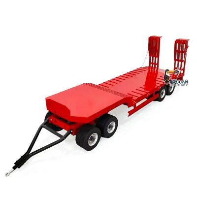 Metal 4-axle Full Trailer for 1/14 RC Tractor Truck Remote Control Car Model - Image 1 of 4