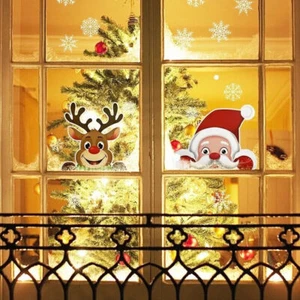 55x Snowflake Window Stickers Clings Reusable Christmas Decorations Shop Decor - Picture 1 of 6