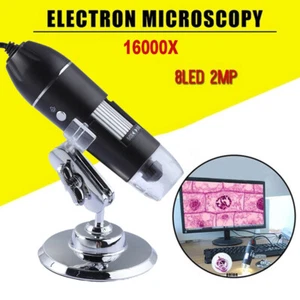 Digital Microscope 1600X USB Coin Microscope 8 LED Magnifier Soldering Camera US - Picture 1 of 14
