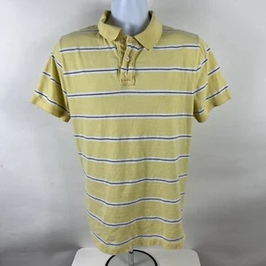 Urban Pipeline Polo Shirt Men's Large Short Sleeve Yellow Striped 100% Cotton - Picture 1 of 11