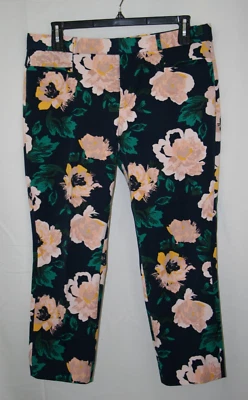 Banana Republic Floral Printed Sloan Fit Womens Stretch Ankle Pants Size 14 - Image 1 of 4