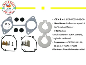 Per Yamaha 6E9-W0093-02-00 Kit carburatore fuoribordo 2 tempi CV40 CV40 due cili - Picture 1 of 10