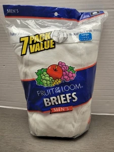 Vintage 2005 Fruit of the Loom Herren Slip Größe Large ordentlich Whiteys 7 Paar neu - Bild 1 von 11