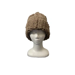 Gorro marrón hecho a mano de ganchillo grueso tobagán talla adulto - Imagen 1 de 6