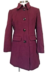 Lands' End Damen burgunderrot Wolle Winter eleganter Mantel Größe 4P Petites NEU mit Etikett - Bild 1 von 10