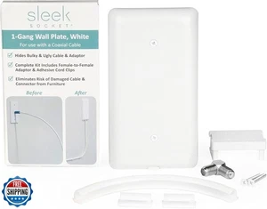 Sleek Socket Internet Coaxial Cable Concealer with Adhesive Cable Management - Picture 1 of 5