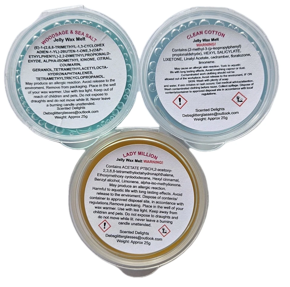 Mix of 3 - Gel Wax Melts - HIGHLY SCENTED - Jelly Wax Melts - Image 1 of 1