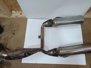 2009 Triumph Speed Triple OEM Exhaust Mufflers, Y Pipe - Picture 1 of 20