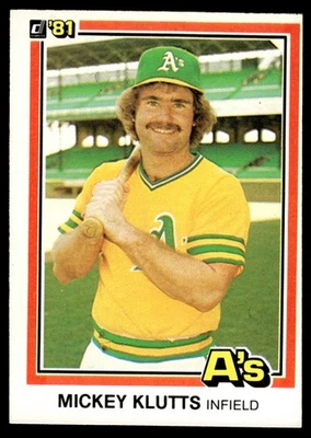1981 Donruss Mickey Klutts Oakland Athletics #110 - Image 1 of 2