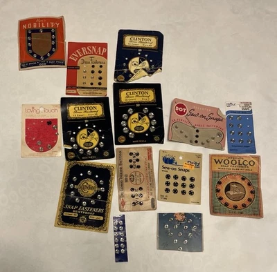 Vintage Snap Fasteners On Cards Sewing Buttons Crafting - Image 1 of 4