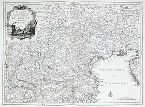 Venezia Venice Venedig Veneto Brescia Vicenza Padova carta map Karte Santini - Bild 1 von 1