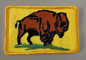 Vintage 70s Buffalo Bison Patch Embroidered Sew-On 3.75x2.50” - Picture 1 of 4