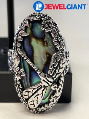 STERLING SILVER CPJ ABALONE RING SIZE 7.00 8.5G #FY219 - Image 1 of 4