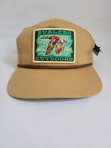 Cappello Burlebo Outdoor Uomo Live Wild Duck Patch Snapback Corda Berretto Sportivo NOS - Foto 1 di 9