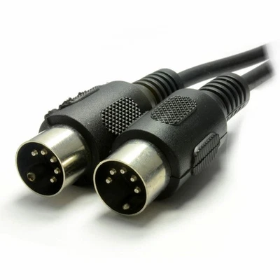 MIDI 5 Pin DIN Plug to 5 Pin DIN Plug Cable Lead 1m/2m/3m/5m/6m PC to Keyboard - Image 1 of 4